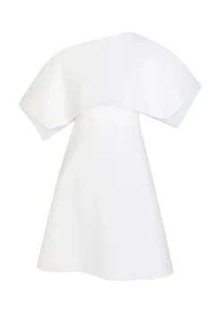 Cape-effect crepe mini dress