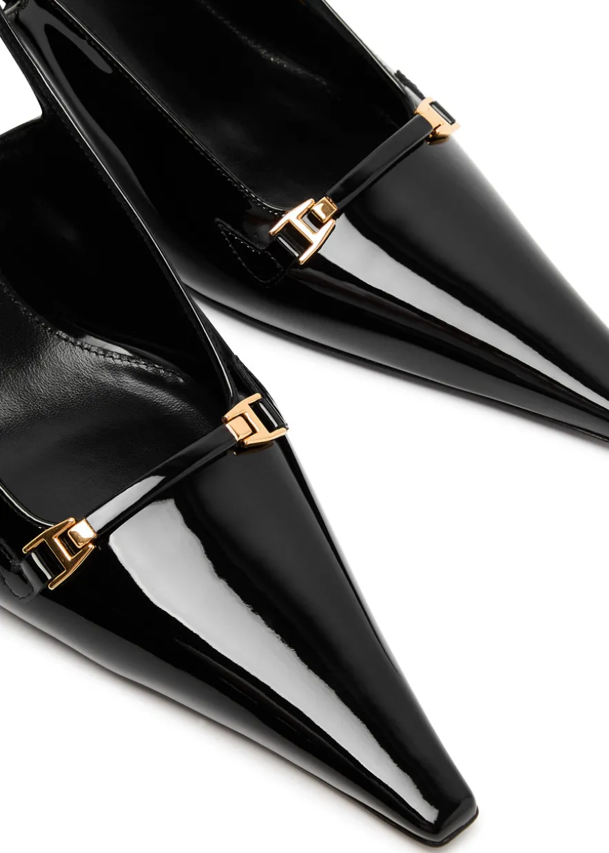 Carine 55 patent leather slingback pumps