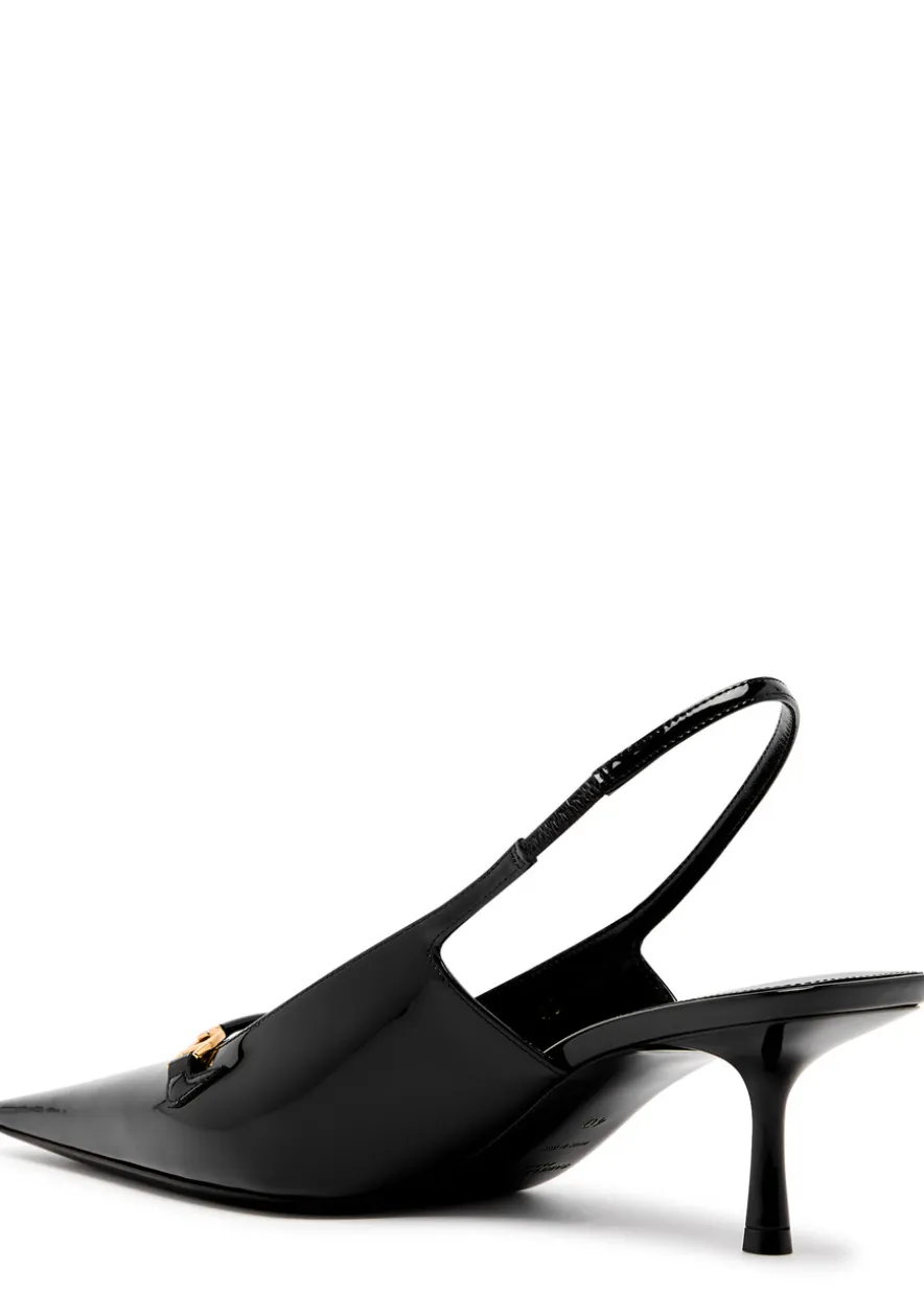 Carine 55 patent leather slingback pumps