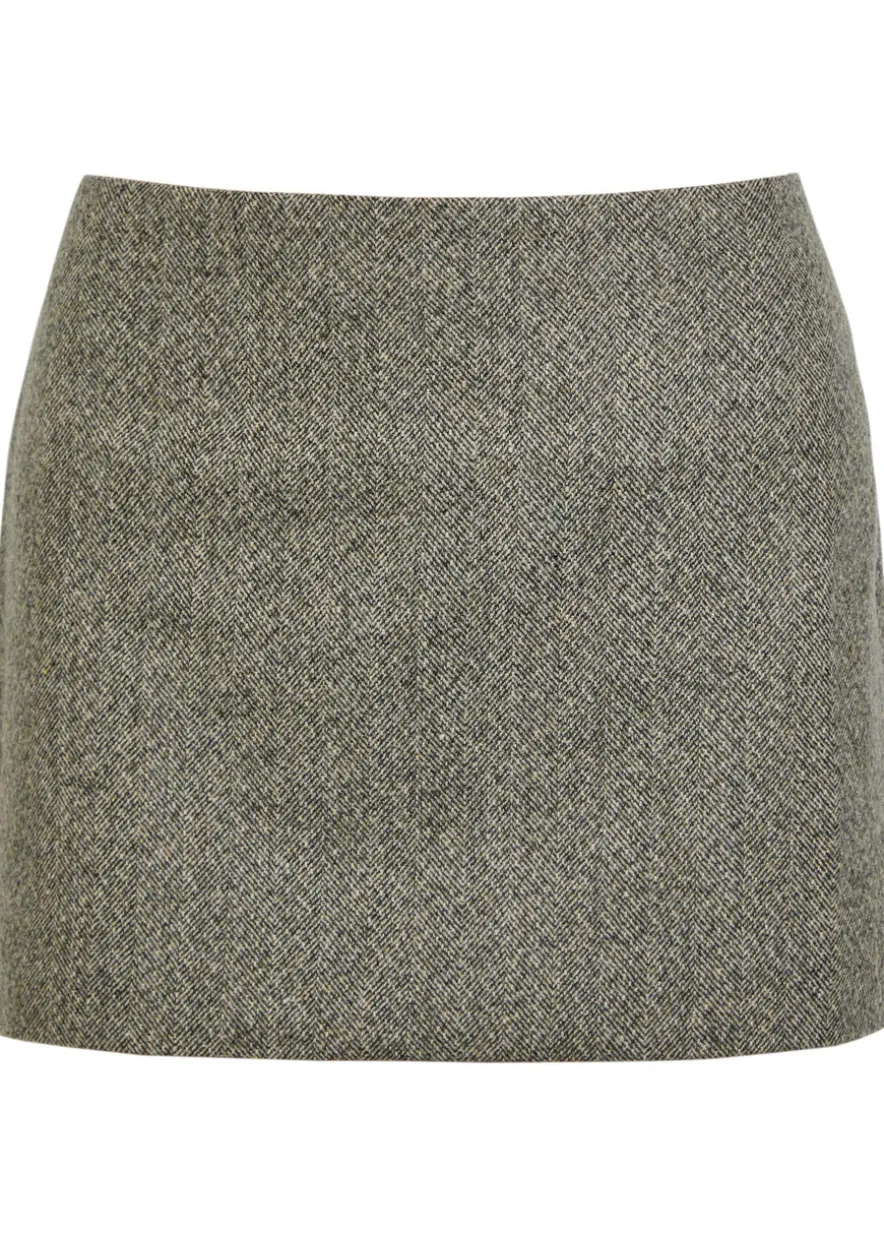 Carla herringbone tweed mini skirt
