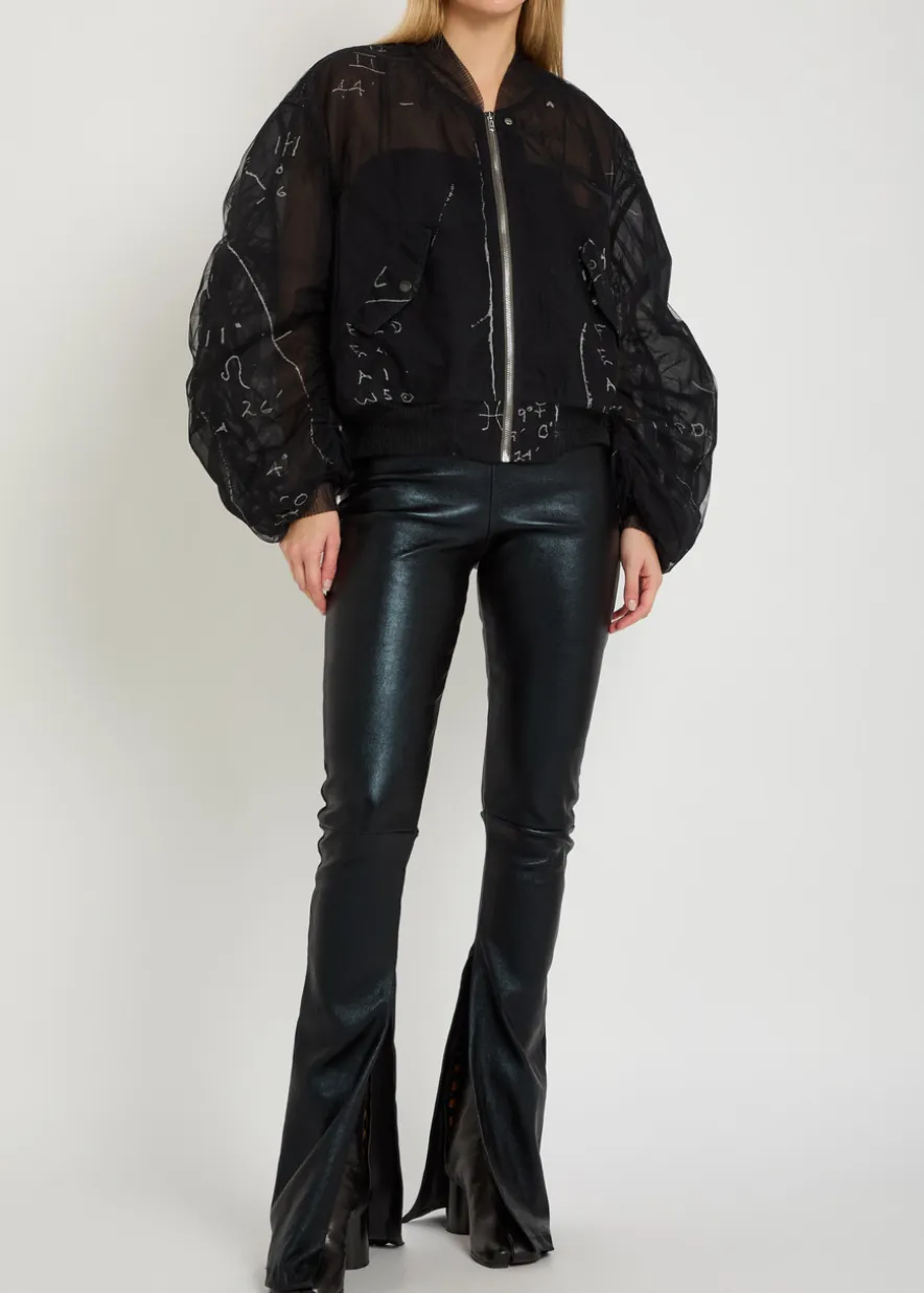 Carmen flared-leg leather-blend trousers
