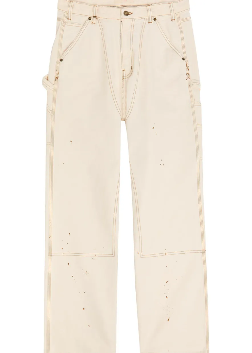 Carpenter paint-splatter canvas cargo trousers