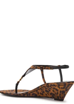 Cassandra 40 leopard-print grosgrain wedge sandals