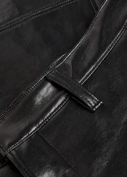 Cassia leather midi skirt