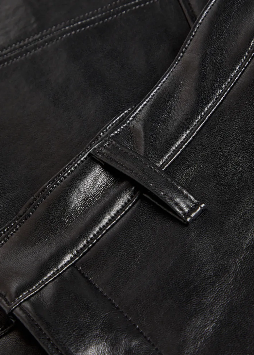 Cassia leather midi skirt