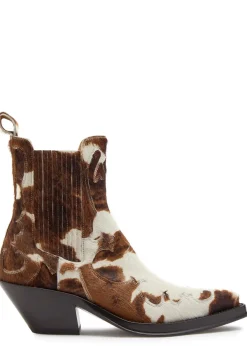 Cassidy cow-print calf hair ankle boots