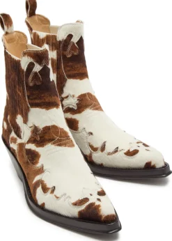 Cassidy cow-print calf hair ankle boots