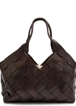 Castello Large woven leather tote bag
