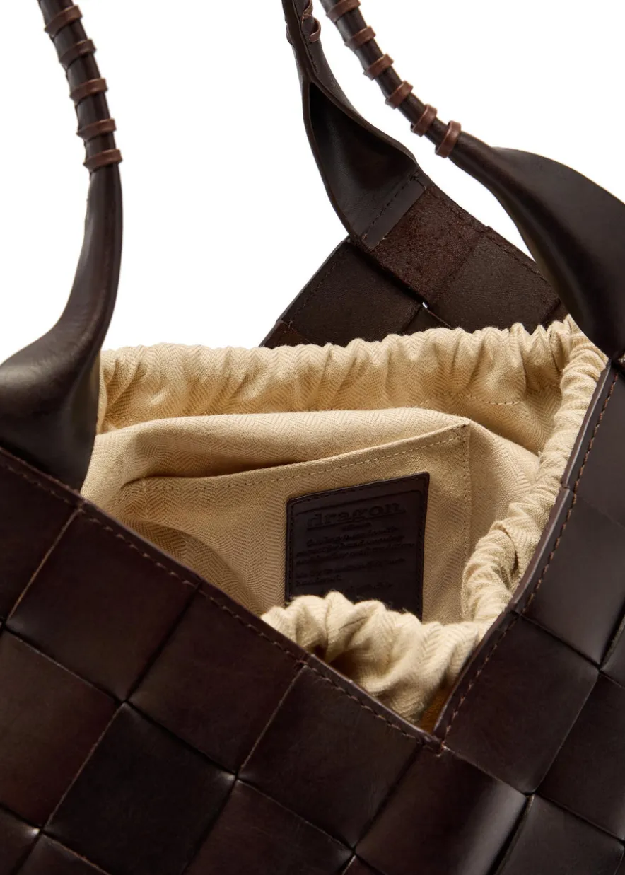Castello Large woven leather tote bag