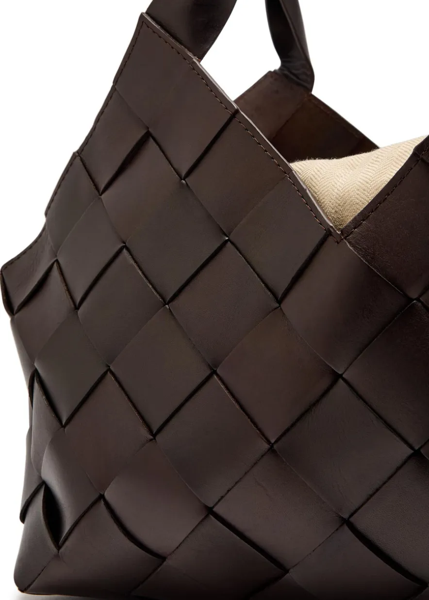 Castello Large woven leather tote bag