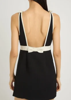 Catrice bow-appliquéd cotton-blend mini dress
