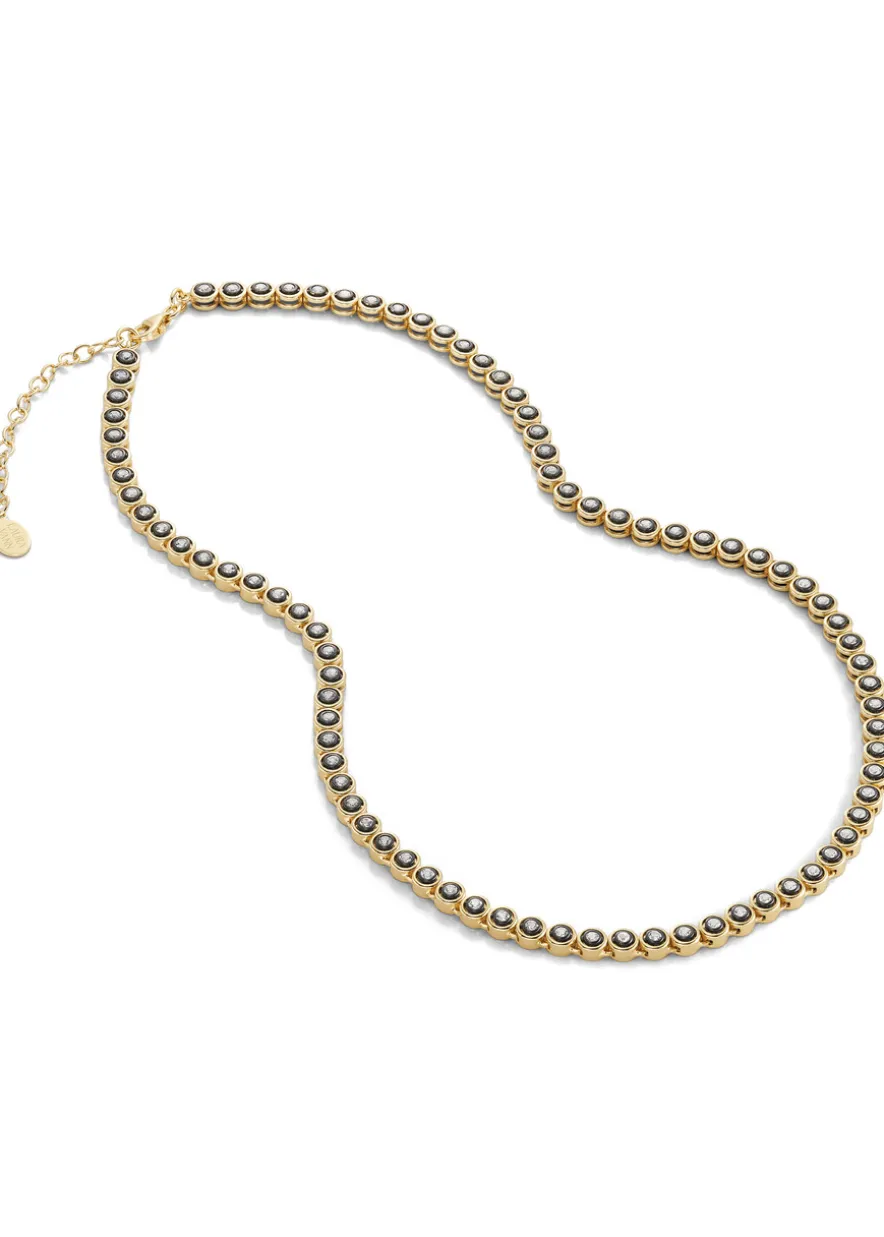 Cecily crystal-embellished 18kt gold-plated necklace