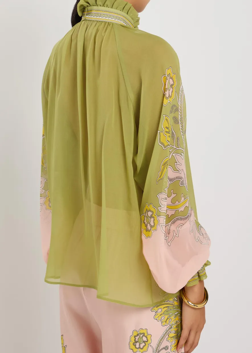 Cerere printed silk blouse
