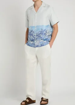 Cezane jacquard satin and silk-blend shirt
