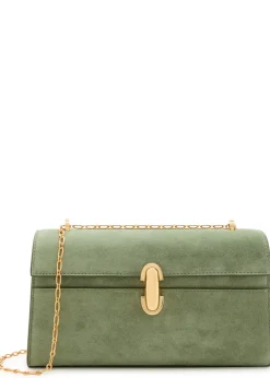 Chain Symmetry suede pochette