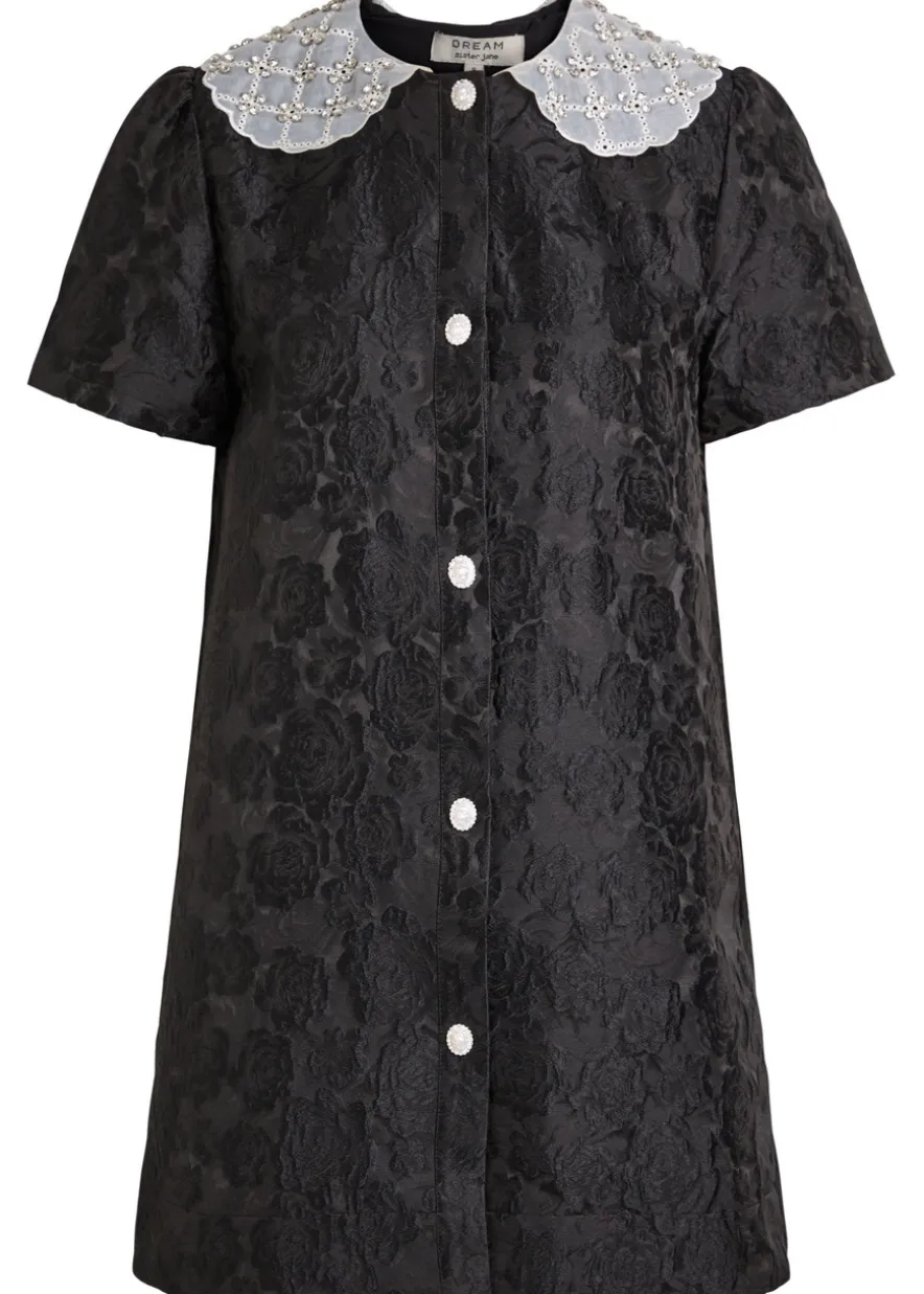 Chandelier floral-jacquard woven mini dress