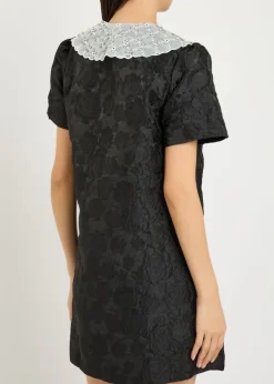 Chandelier floral-jacquard woven mini dress