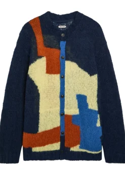 Chapeau colour-blocked brushed alpaca-blend cardigan