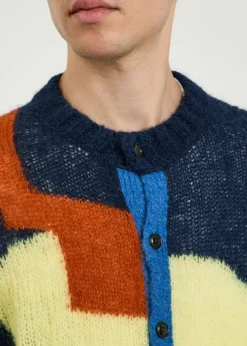 Chapeau colour-blocked brushed alpaca-blend cardigan