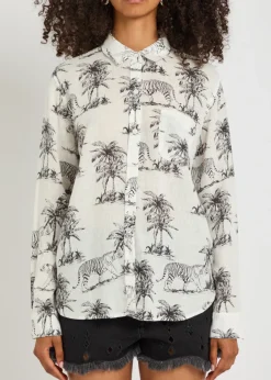 Charlie printed linen-blend shirt