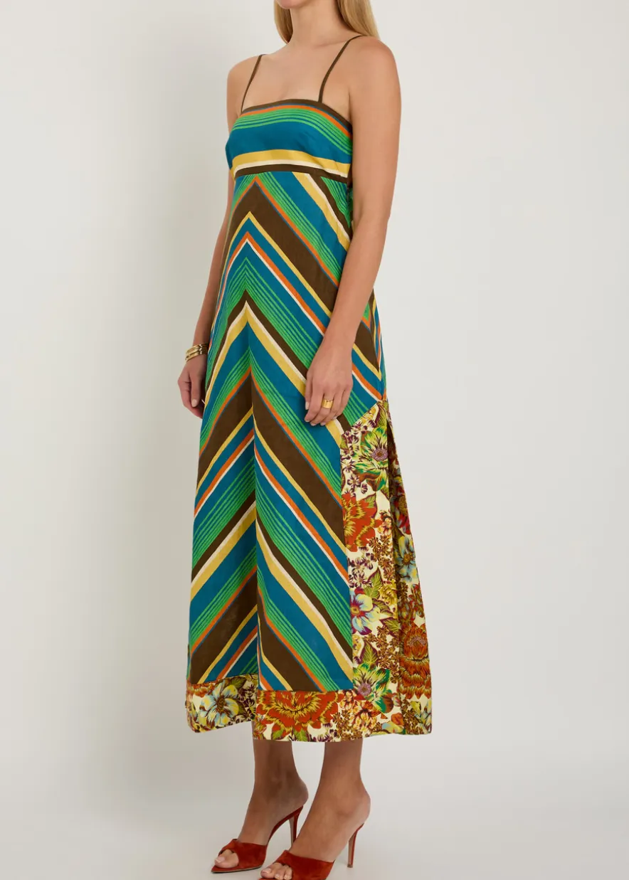 Charlie striped linen midi dress