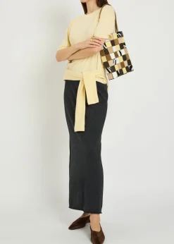 Charlotta cotton and cashmere-blend midi pencil skirt