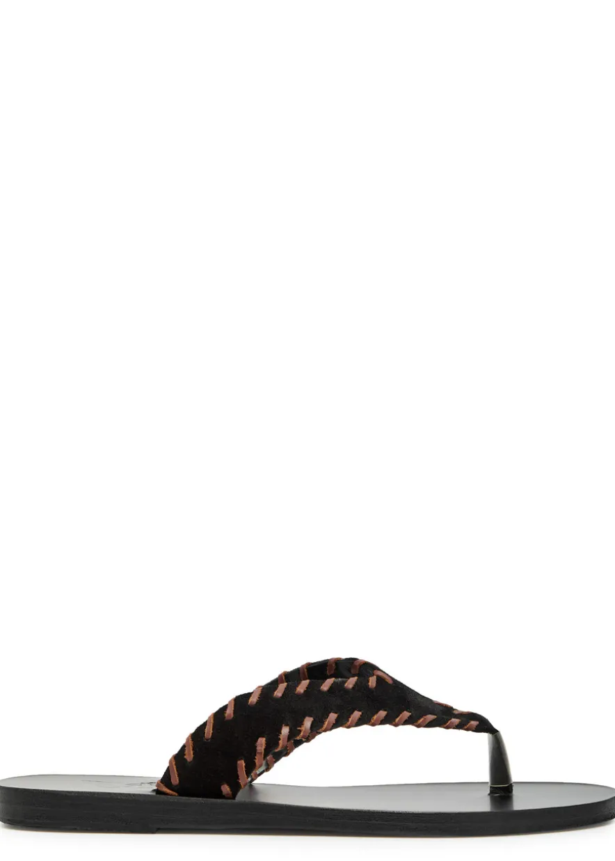 Charys whipstitch suede flip flops