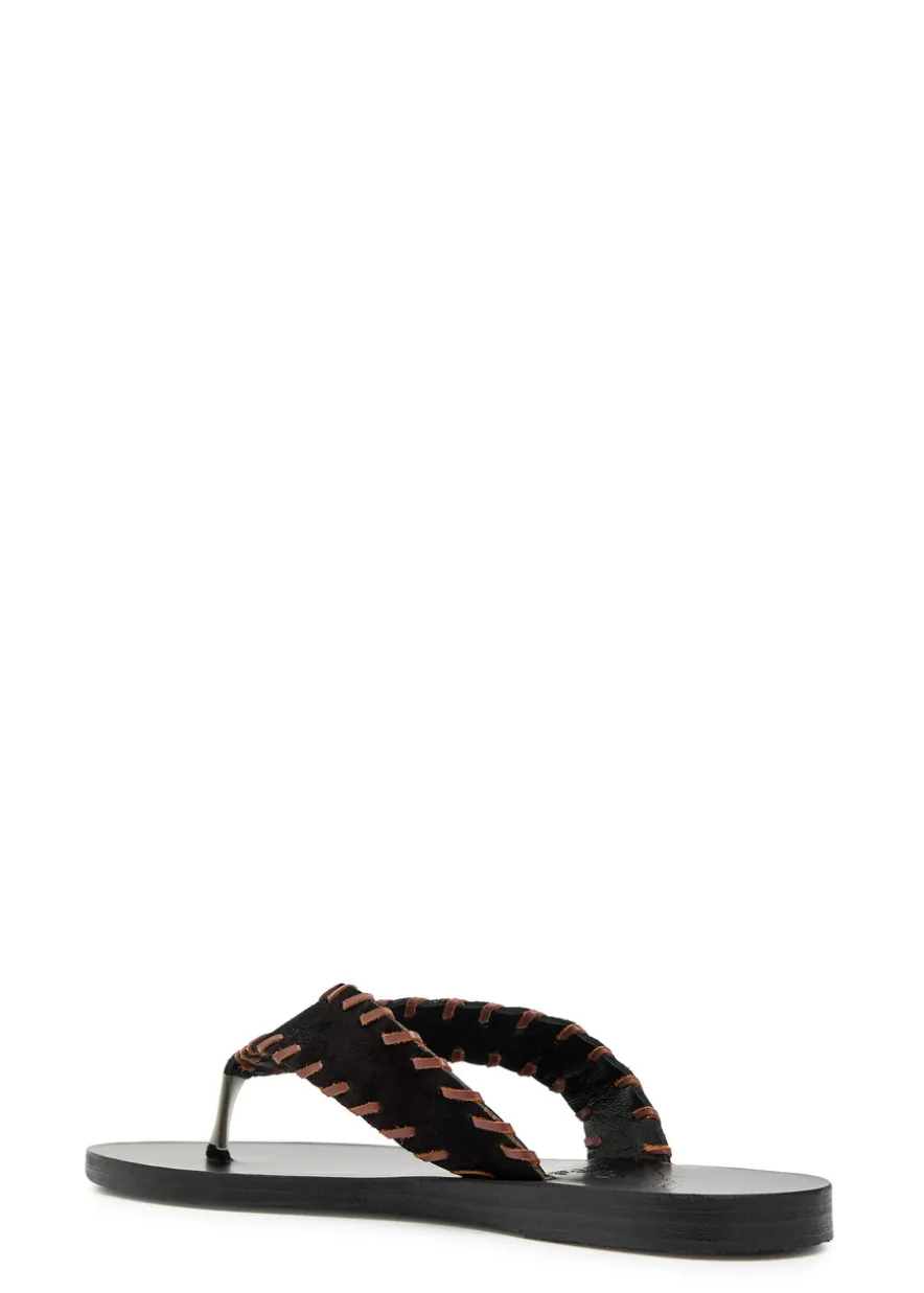 Charys whipstitch suede flip flops