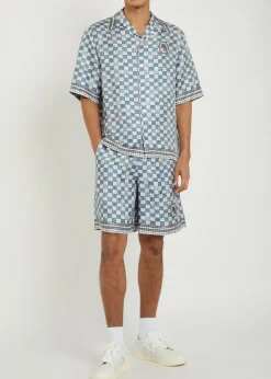 Chateau Crest checked silk shorts