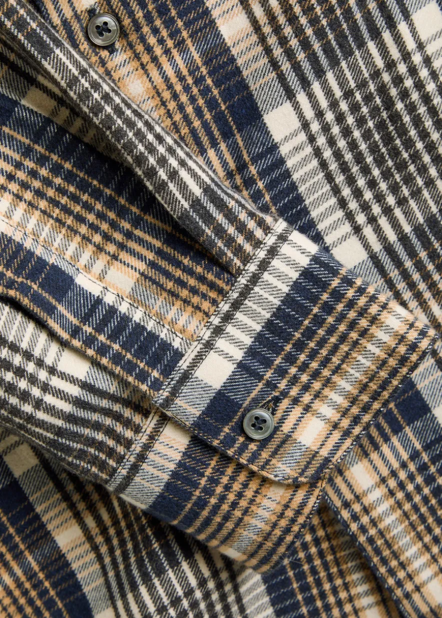 Checked brushed-cotton shirt