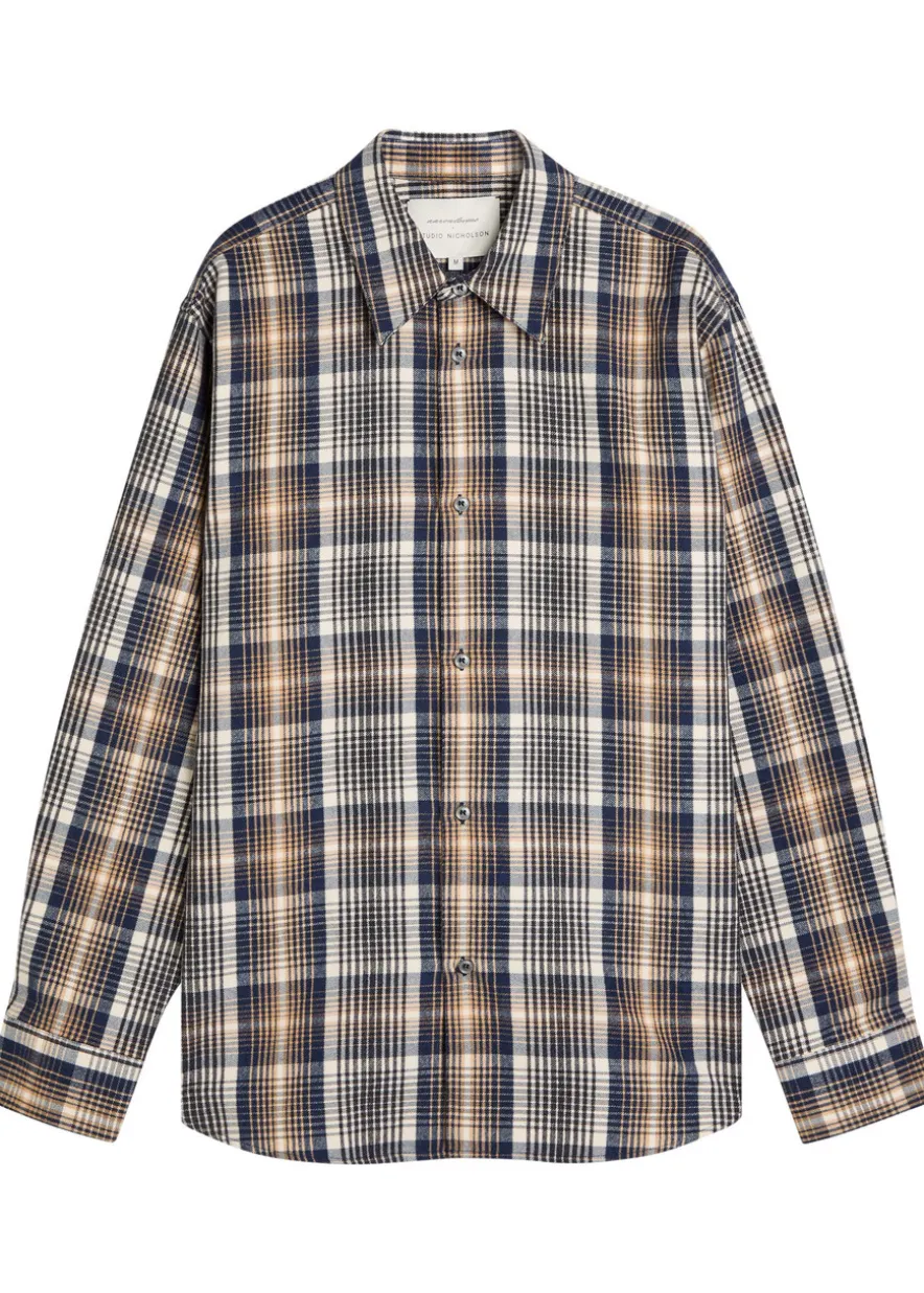 Checked brushed-cotton shirt