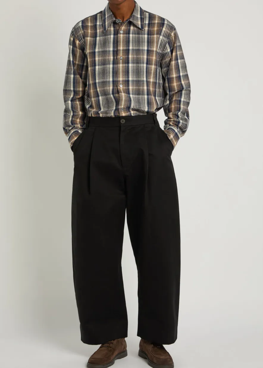 Checked brushed-cotton shirt