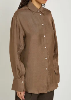 Checked satin shirt