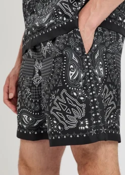 Checked silk shorts
