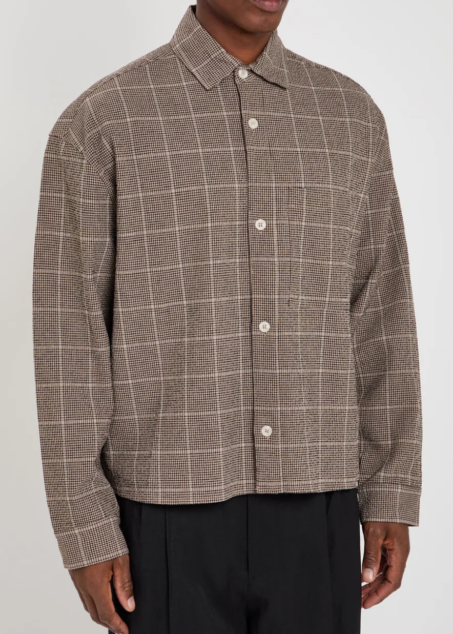 Checked textured woven shirt