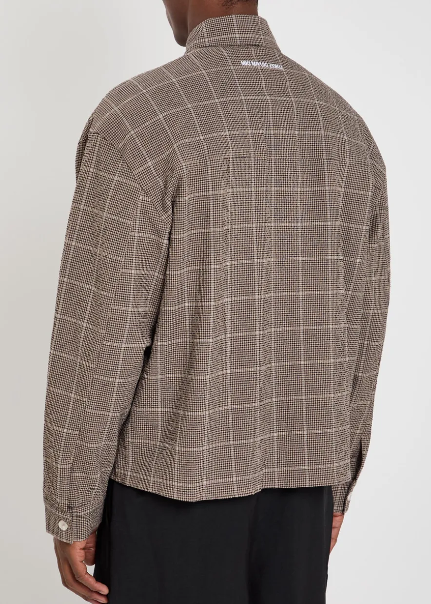 Checked textured woven shirt