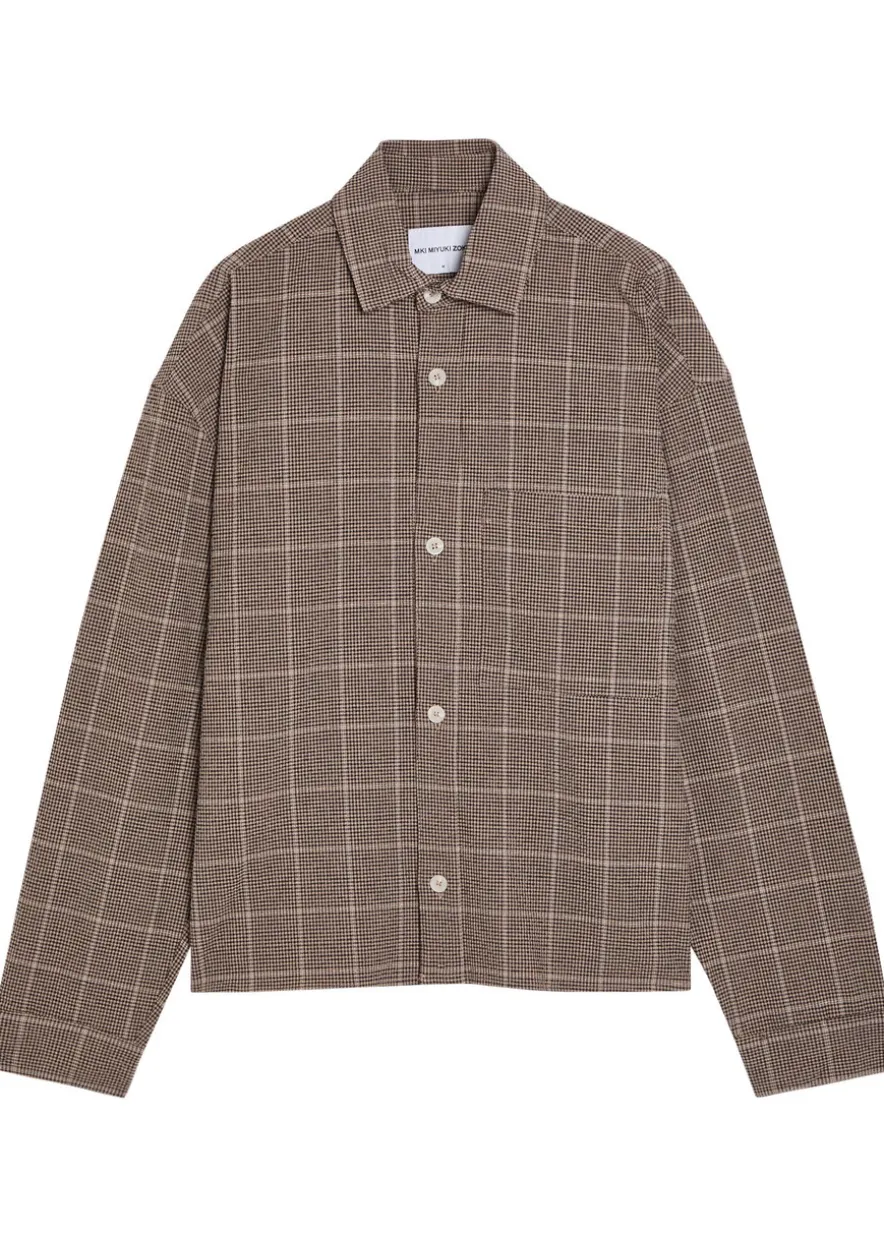 Checked textured woven shirt