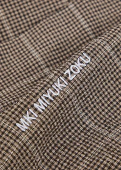 Checked textured woven track jacket
