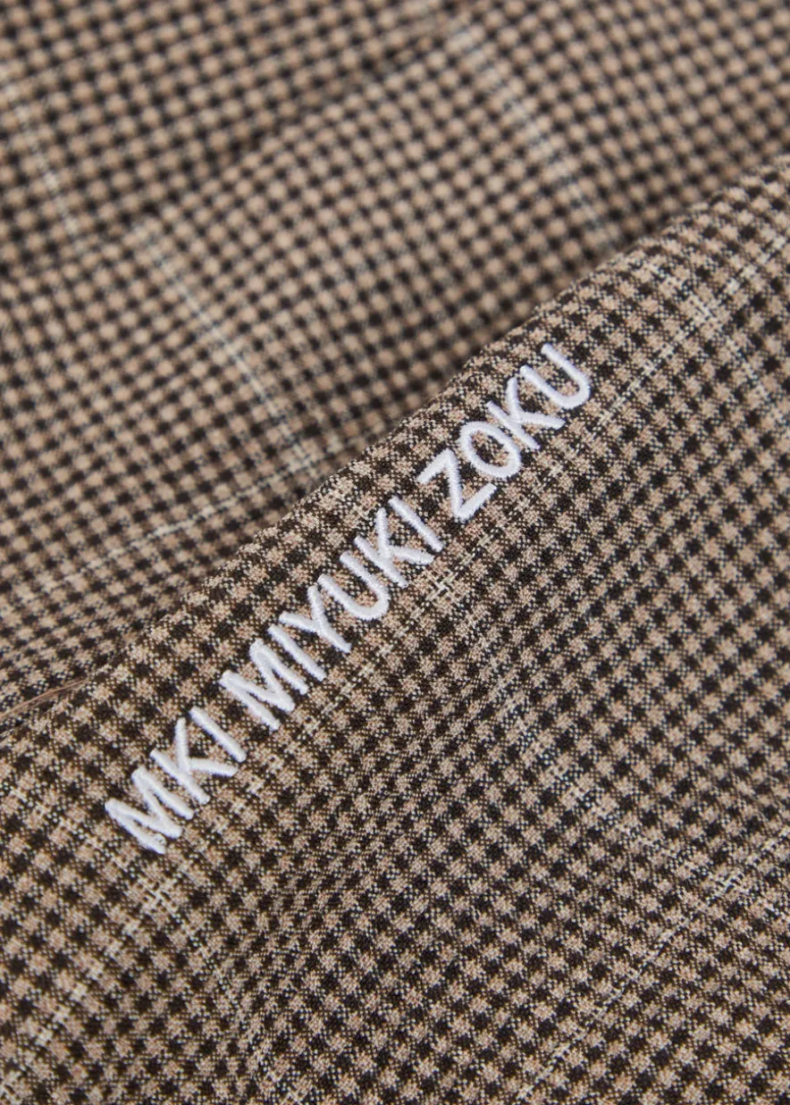 Checked textured woven track jacket