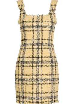 Checked tweed mini dress