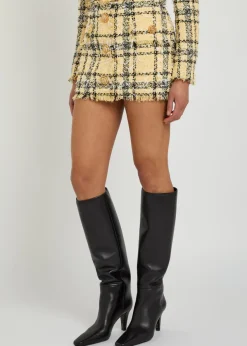 Checked tweed mini skirt