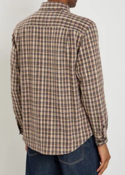Checked wool and mohair-blend overshirt