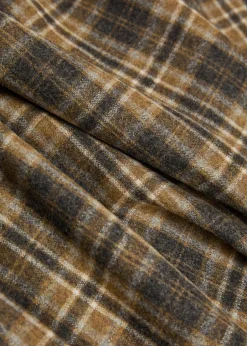 Checked wool-blend overshirt