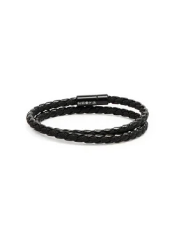 Chelsea braided leather wrap bracelet