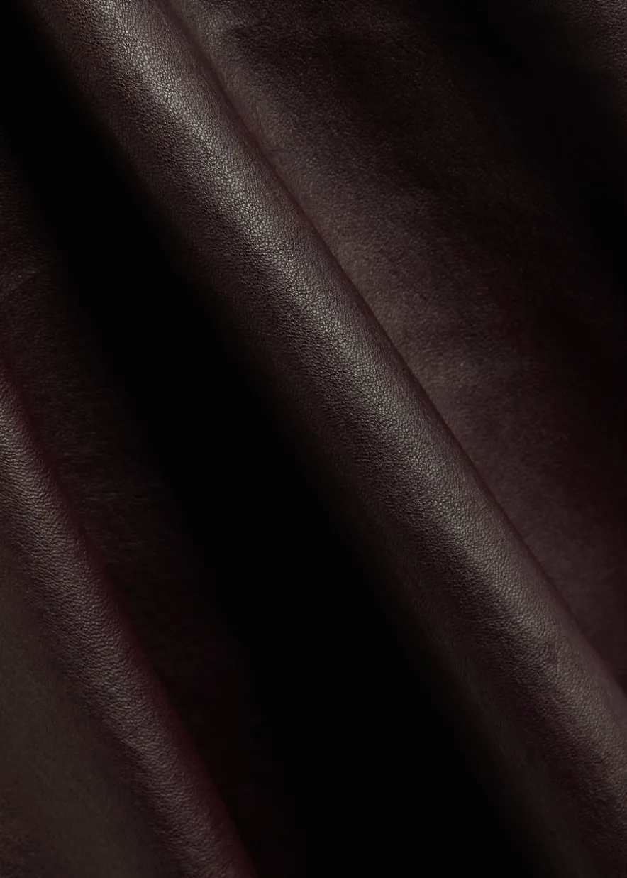 Cherry halterneck stretch-leather top