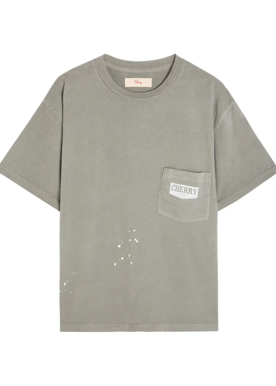 Chevron Boxy paint-splatter cotton T-shirt