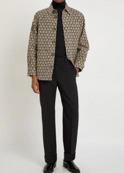 Chevron cotton and silk-blend overshirt