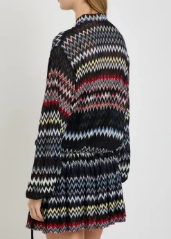 Chevron fine-knit mini dress