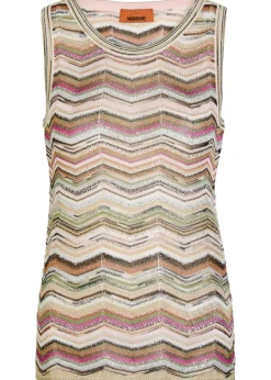 Chevron fine-knit top