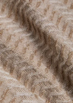 Chevron-knit straight-leg cotton-blend trousers
